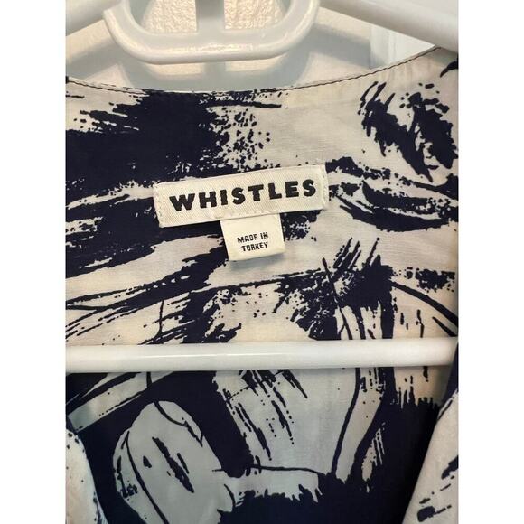 Whistles Tropical Printed Women's 2 T Shirt Dress Oversized Blue White Vacation - Picture 3 of 14